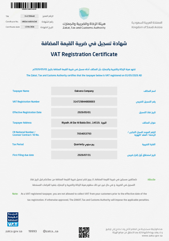 Tax Registration Document